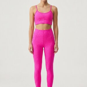 Conjunto Fitness Feminino Cropped e Legging Cintura Alta